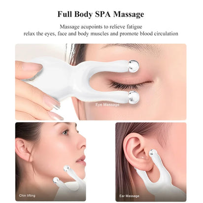 Electric Face Massager Nose Shaper Roller EMS Eye Massage Instrument Full Body SPA Vibration Massage Machine Light Therapy Tool
